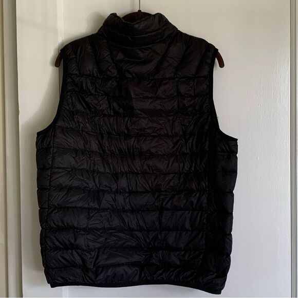 Men's Medium Black Down Puffer Vest Full Zip & Zip Povkets Hawke & Co - Picture 2 of 8